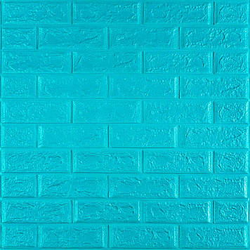 3D панель самоклеюча 700х770х5мм цегла Бірюза (002-5) SW-00000084