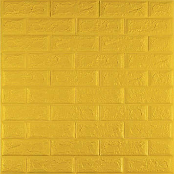 3D панель самоклеюча 700х770х5мм цегла Жовтий (010-5) SW-00000146