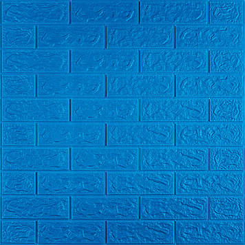 3D панель самоклеюча 700х770х5мм цегла Синій (003-5) SW-00000154