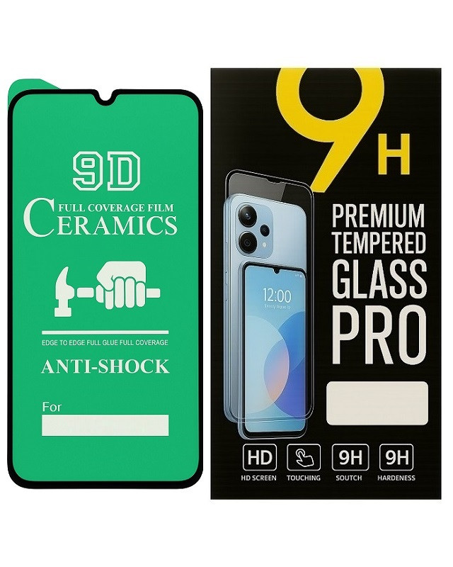 Протиударна захисна плівка Ceramics 9D для Samsung Galaxy A15 / A155 з чорною рамкою, глянцева
