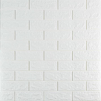 3D панель самоклеюча 690х780х5мм цегла Білий (001-5) SW-00000029
