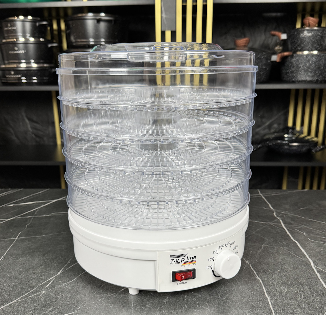 Сушарка для овойної та Фруктів Zepline — 800W Потужності, 5 Лотків, Німецькі Технології, фото 1