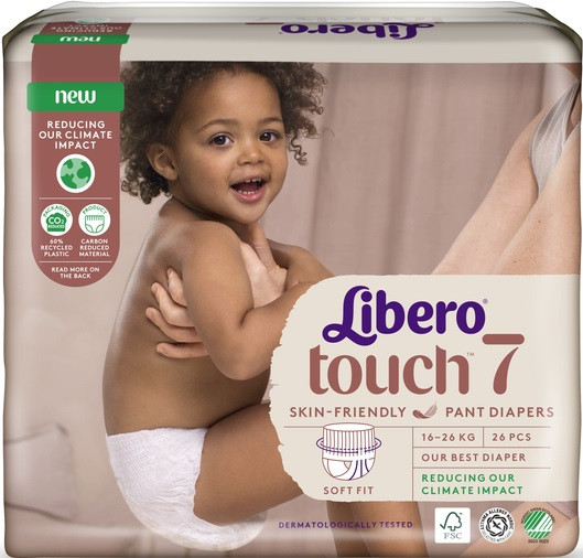 Підгузки для дітей Libero Touch 7 (16-26 кг) 26 шт