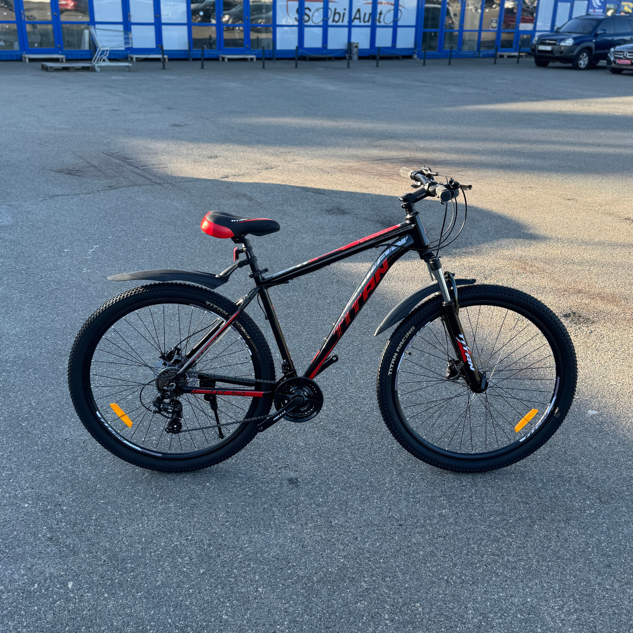 Алюмінієвий найнер 29 Чорний-Червоний Maxus Mbike Lockout (гідравлічні гальма) гірський велосипед 2025 касета