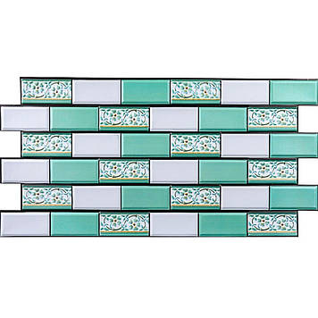 Декоративна ПВХ панель 960х480х4мм Цегла зелений орнамент SW-00001429