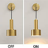 Настінні бра Набір з 2, сучасний настінний ліжко світильник абажур E26 Base Вінтажні латунні настінні світильники для спальні, фото 2