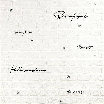 Панель стінова 3D 700х700х4мм Напис із сріблом SW-00001980