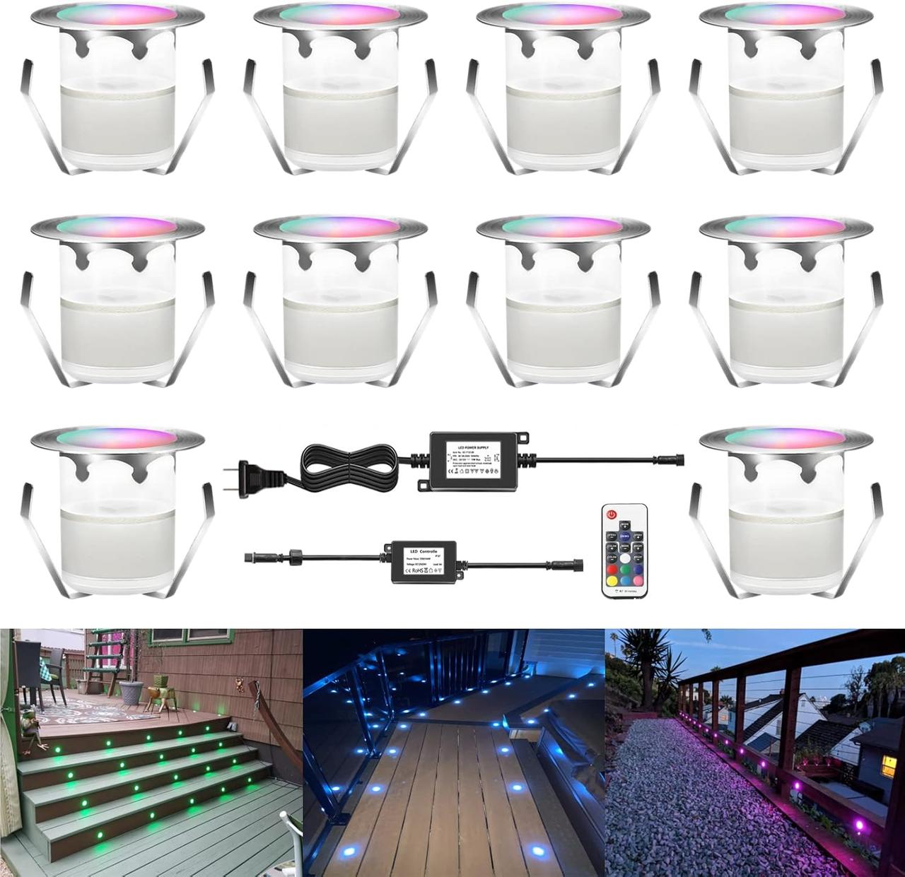 CISLAN LED Вуличні світильники, RGB Φ30mm Низька напруга 12V DC IP67 Водонепроникний, дистанційне затемнення Multi Color Change, фото 1