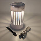 Лампа акумуляторна від комарів з ліхтариком, антимоскітна лампа, електромухоловка від мошок для дачі, фото 2