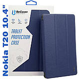 Чохол-книжка BeCover Smart для Nokia T20 10.4" Deep Blue (708042) с подставкой из искусственной кожи, фото 4