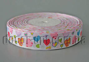 Стрічка репсова серця 2,5 см/1ярд