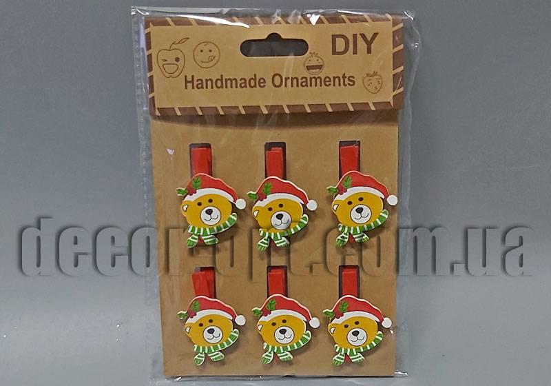 Дерев'яні прищіпки Ведмедик 4,5 см/6 шт L00417