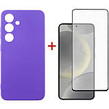 Чохол-накладка Dengos для Samsung Galaxy S24 SM-S921 Purple (DG-KM-102) + захисне скло, силіконовий, фіолетовий, фото 4