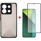 Чохол-накладка Dengos для Xiaomi Redmi Note 13 Pro 5G Чорний (DG-KM-68) + захисне скло, силіконовий чохол, фото 4