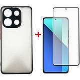 Чохол-накладка Dengos для Xiaomi Redmi Note 13 4G Black (DG-KM-66) + захисне скло, силіконовий, чорний, фото 4