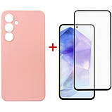 Чохол-накладка Dengos для Samsung Galaxy A55 SM-A556 Pink (DG-KM-92) + захисне скло, силікон, форм-фактор накладка, фото 4