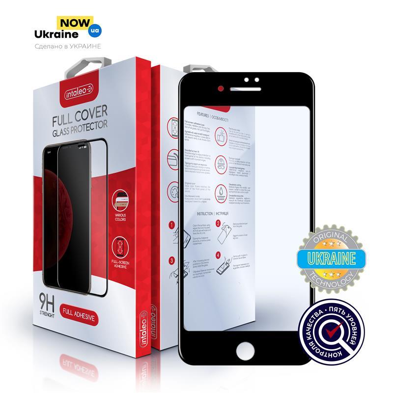 Захисне скло Intaleo для Apple iPhone SE 2020/8/7 Full Glue Black (1283126501401) з рамкою, олеофобне покриття, фото 1