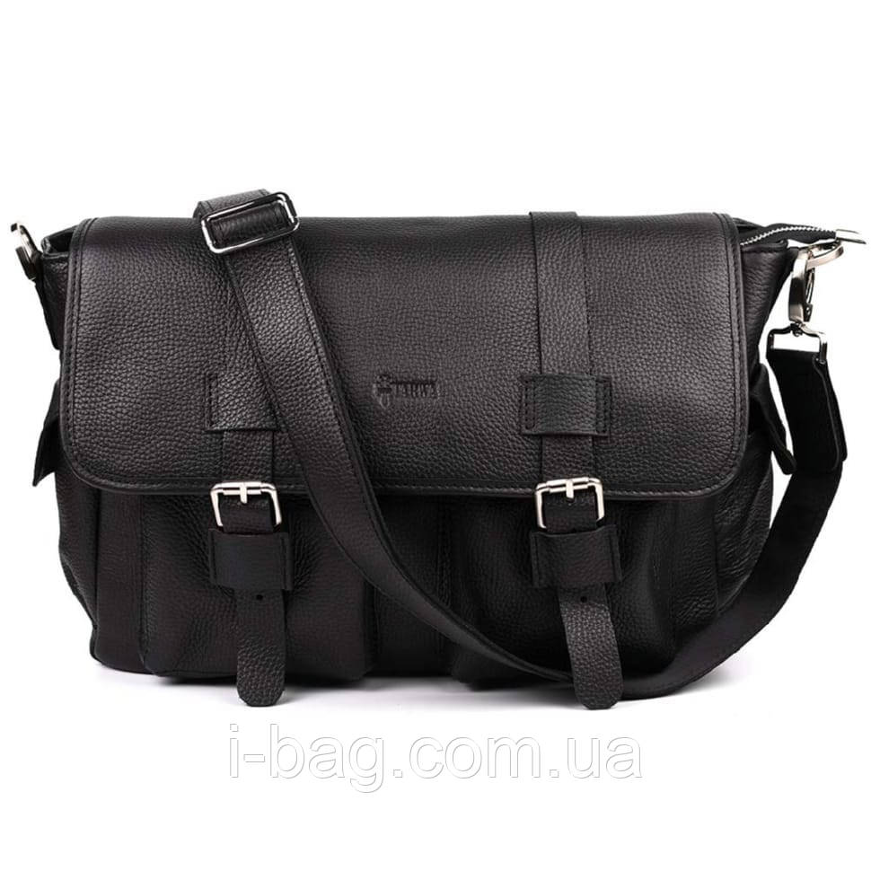 Сумка через плече зі шкіри наппа FA-6690-4lx TARWA чорний флотар, фото 1