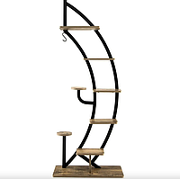 Стелаж для квітів Costway Ruta у формі півмісяця коричневий