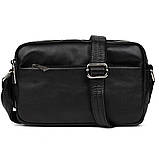 Сумка через плече шкіряна на два відділення GA-0745-4lx TARWA чорна, фото 3