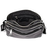 Сумка через плече шкіряна на два відділення GA-0745-4lx TARWA чорна, фото 5