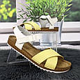 Босоніжки жіночі Inblu жовті з білим шкіряні 4464, фото 3