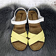 Босоніжки жіночі Inblu жовті з білим шкіряні 4464, фото 5