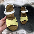 Босоніжки жіночі Inblu жовті з білим шкіряні 4464, фото 6