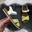 Босоніжки жіночі Inblu жовті з білим шкіряні 4464, фото 7