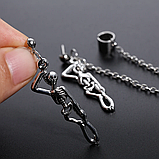 Сережка і каф на вухо зі скелетом Черепом сережки скелет із сталі, фото 3