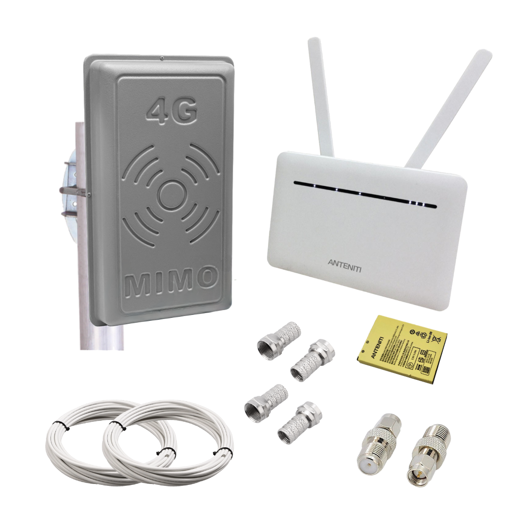 4G комплект ANTENITI B535 з АКБ + антена RNet MIMO 2х17 Дб 900-2700 МГц всі частоти