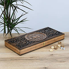 Нарди Лев вишня 550*500 мм - символ лідерства у подарунок керівнику Гранд Презент 012В