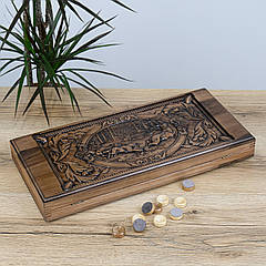 Нарди На полюванні в лісі горіх 550*500 мм - респектабельний подарунок для керівника Гранд Презент 007Г