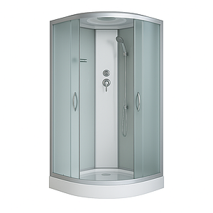 Душовий бокс KO&PO 126 F 90х90х215 см з низьким піддоном матове скло розсувні двері