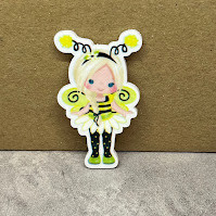 Серединка для бантиків серія- Cute Дівчинка-бджола, пластик 4 см, арт 07881, 1 шт, Різнокольоровий, фото 1