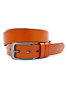 Шкіряний чоловічий ремінь Weatro 3,3 х 110-120 см Рудий, фото 3