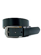 Шкіряний чоловічий ремінь Weatro 3,3 х 110-120 см Чорний, фото 3