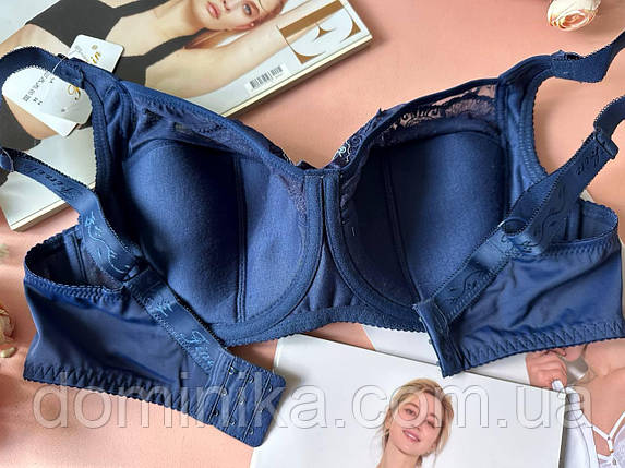 85/90/95F Бюстгальтер великого розміру чашка F з тонким поролоном синій, фото 2