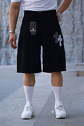 Чоловічі чорні джинсові шорти — скейтер