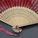 Віяло тканинне «Ніжні метелики» Рожевий, фото 2