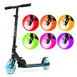 Дитячий самокат 2E AERO-145 RGB підсвічування коліс, чорний  (SHiz16849), фото 2