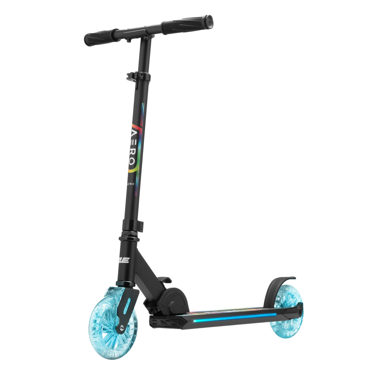 Дитячий самокат 2E AERO-145 RGB підсвічування коліс, чорний  (SHiz16849), фото 1