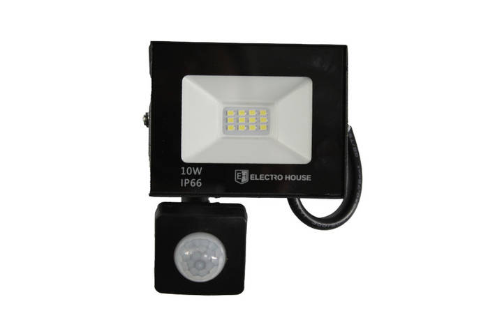 Світлодіодний прожектор з датчиком руху ElectroHouse 10Вт 1000Лм 6500К  (EH-FDLS-10W), фото 1