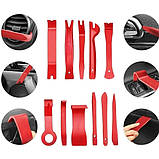 Набір інструментів для демонтажу обшивки салону автомобіля 19в1 у чохлі Чорний з червоним, фото 5
