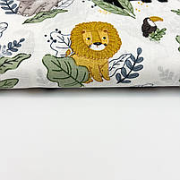 Польська бязь "Африканинні звірята з джипами на білому" 160 см, фото 4