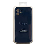 Чохол Silicone Case Full Size with Frame для iPhone 12 Колір 08.Dark Blue, фото 4