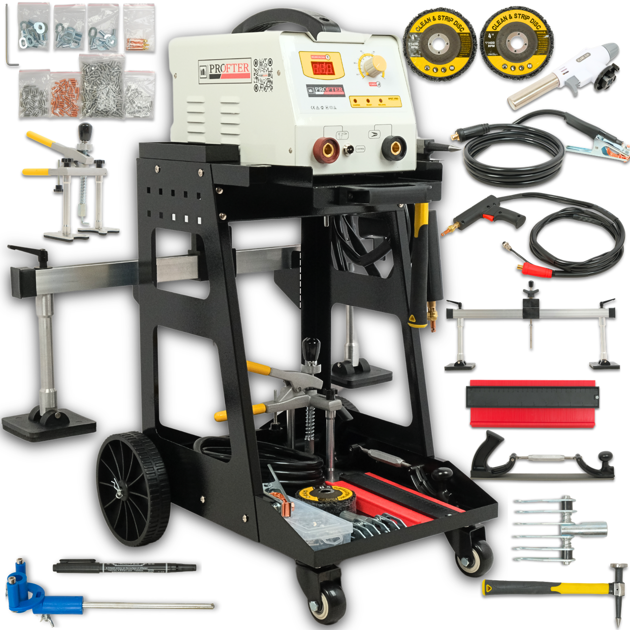 Точковий споттер для зварювання по алюмінію Profter 15D (1.5 кВт)+візок, фото 1