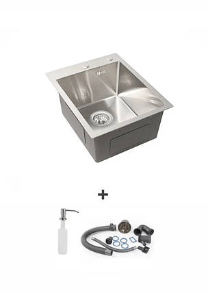 Кухонна мийка Handmade dante 40х50 з нержавіючої сталі, фото 1