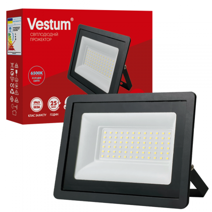 Світлодіодний прожектор Vestum 50W 6500K 180-260V IP65 (1-VS-3016)