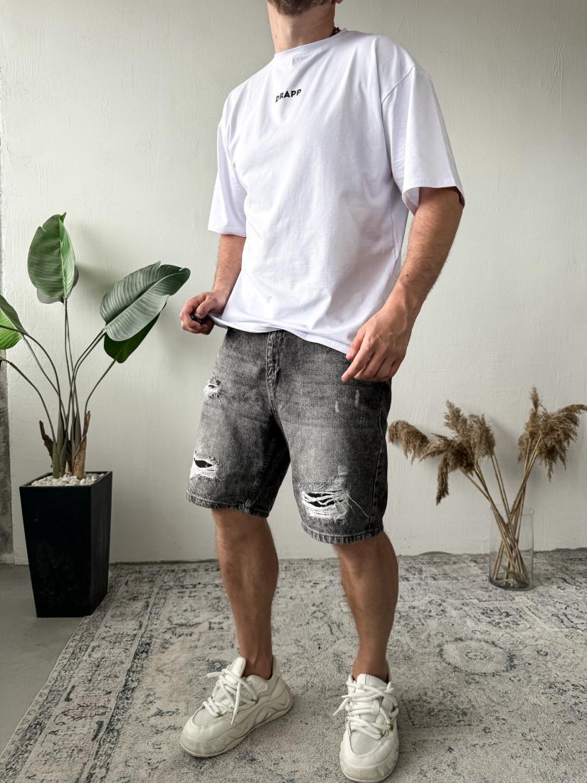 Чоловічі джинсові шорти рвані Турецькі, фото 1